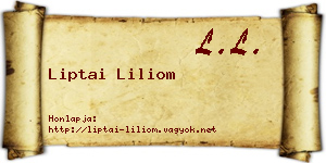 Liptai Liliom névjegykártya